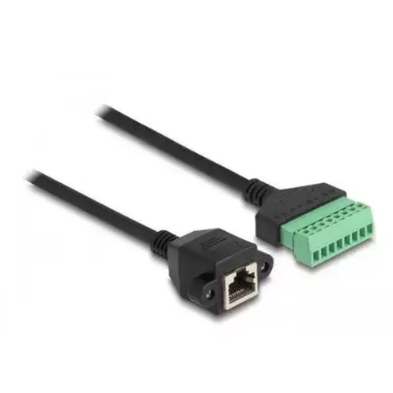Cavo RJ45 DeLOCK Cat.6 femmina a adattatore morsettiera 2 m