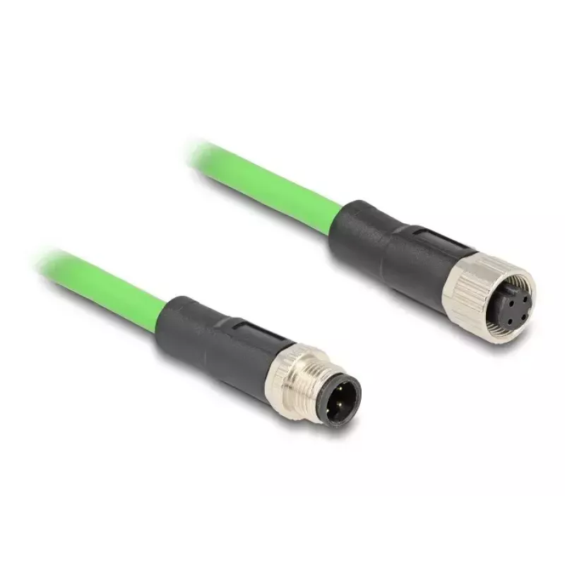 Cavo di rete DeLOCK M12 codifica D 4 poli maschio a femmina PUR (TPU) 2 m