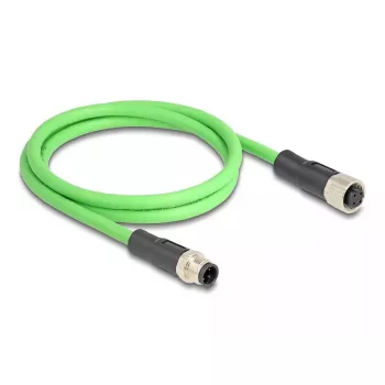 Cavo di rete DeLOCK M12 codifica D 4 poli maschio a femmina PUR (TPU) 2 m