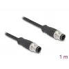 Cavo di rete DeLOCK M12 codifica D 4 poli maschio a maschio Cat5e 1 m nero