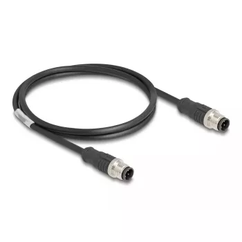 Cavo di rete DeLOCK M12 codifica D 4 poli maschio a maschio Cat5e 1 m nero