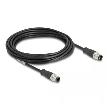 Cavo di rete DeLOCK M12 codifica D 4 poli maschio a maschio Cat5e 5 m nero