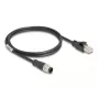 Cavo di rete DeLOCK M12 codifica A 8 pin maschio a RJ45 maschio Cat5e 1 m nero