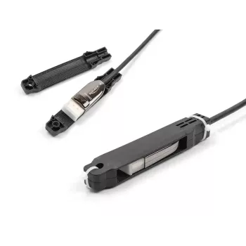 Dispositivo di trazione cavi DELOCK per cavi ottici attivi, nero, larghezza 20 mm, profondità 113 mm, raggio di curvatura minimo 5 mm