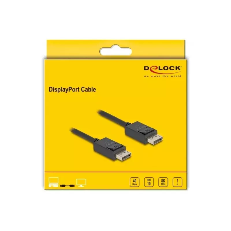 Cavo DisplayPort DeLOCK 80492 8K 60Hz 40Gbps 1m
