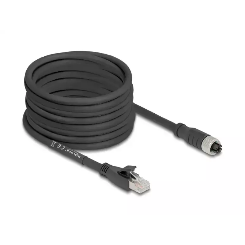 Cavo di rete DeLOCK 80595 M12 a RJ-45 Cat5e 10 m nero