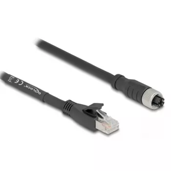 Cavo di rete DeLOCK 80595 M12 a RJ-45 Cat5e 10 m nero