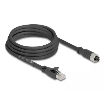 Cavo di rete DeLOCK 80591 M12 a RJ-45 Cat5e 3 m nero