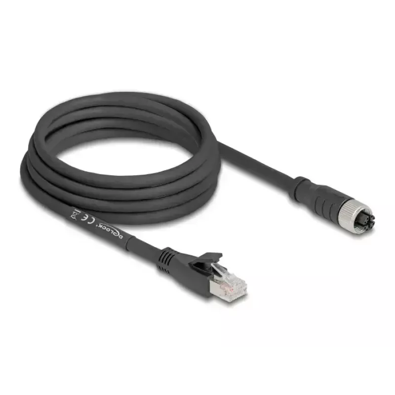 Cavo di rete DeLOCK 80591 M12 a RJ-45 Cat5e 3 m nero