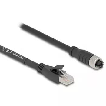 Cavo di rete DeLOCK 80591 M12 a RJ-45 Cat5e 3 m nero