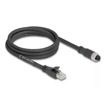 Cavo di rete DeLOCK 80590 M12 a RJ-45 Cat5e 2 m nero