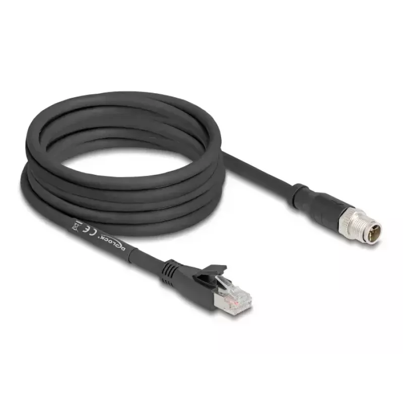Cavo di rete DeLOCK 80585 M12 a RJ-45 Cat5e 5 m nero