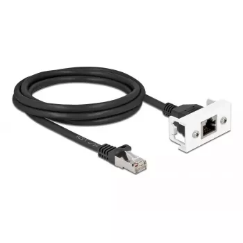 Cavo di rete DeLOCK 87112 2m Cat6a S/FTP RJ-45 nero bianco