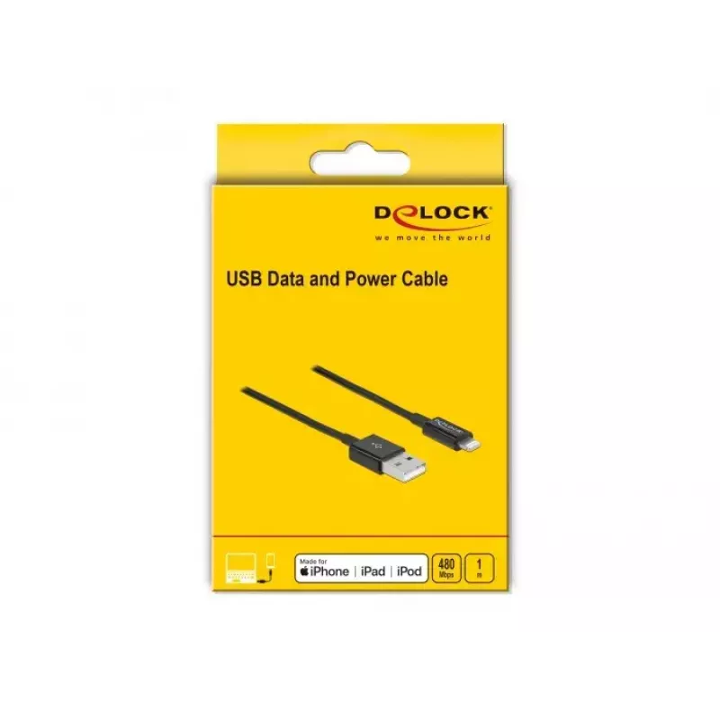 Cavo USB per dati e ricarica DeLOCK 83002 1 m nero