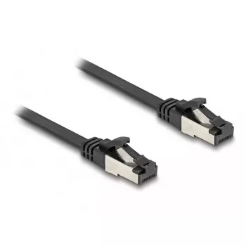 Cavo di rete DeLOCK RJ45 patch piatto connettore maschio a connettore maschio Cat.8.1 flessibile 0,5 m nero