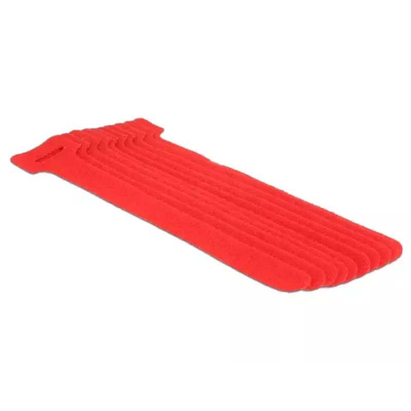 Elemento di fissaggio con nastro in velcro DeLOCK 18689 rosso 10 pz.