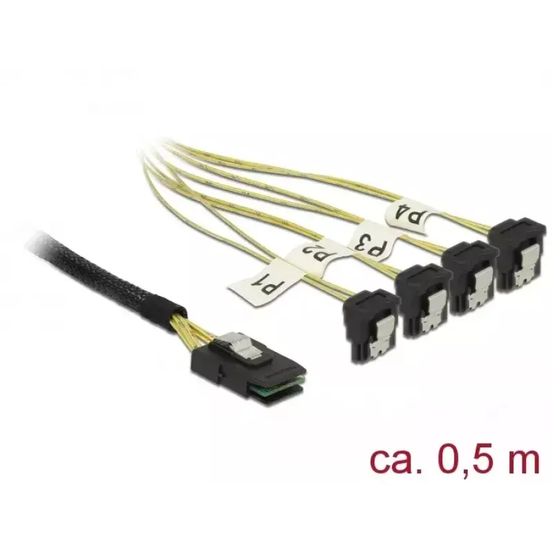 Cavo di alimentazione interno DeLOCK 85686 0,5 m Mini SAS SFF-8087 su 4 SATA
