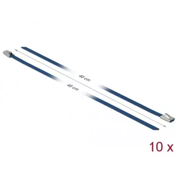 Fascetta DeLOCK 18795 acciaio blu 400mm 10 pz.