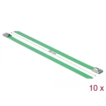 Fascetta DeLOCK 18805 acciaio verde 200mm 10 pz.
