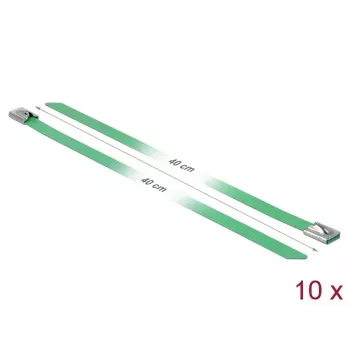 Fascetta DeLOCK 18807 acciaio verde 400mm 10 pz.