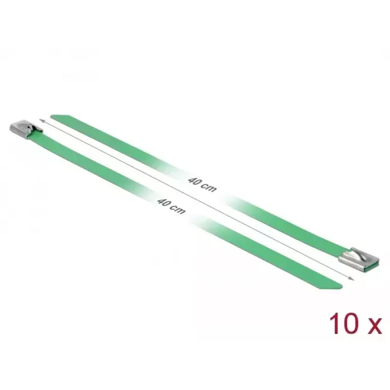 Fascetta DeLOCK 18807 acciaio verde 400mm 10 pz.