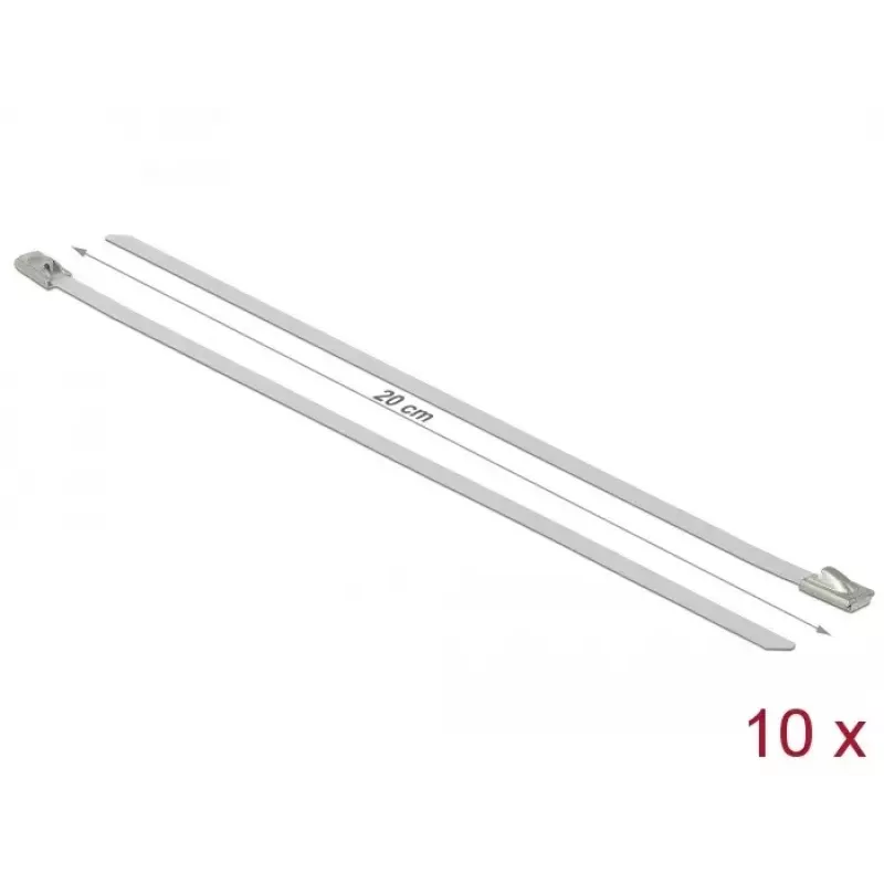 Fascetta DeLOCK 18817 acciaio bianco 200mm 10 pz.