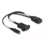 Cavo HDMI DeLOCK 4K 60 Hz con alimentazione DC 2,1 x 5,5 mm 0,30 m Panel-Mount