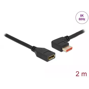 Prolunga DisplayPort DeLOCK 87075 2 m 90° piegata a sinistra