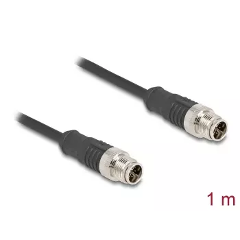 Cavo di rete DeLOCK M12 X-kodiert 8 poli maschio su maschio Cat5e 1 m nero