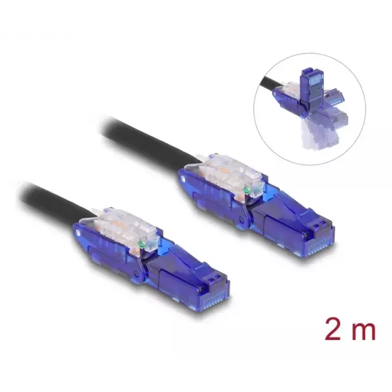 Cavo di rete DeLOCK 80927 RJ-45 Cat6 2 m nero viola