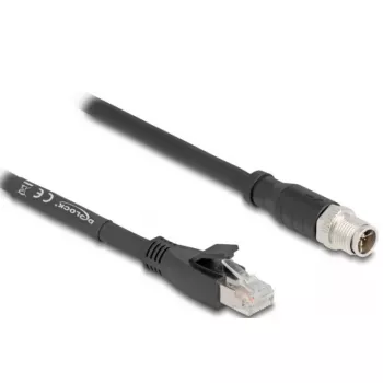 Cavo di rete DeLOCK 80577 M12 a RJ-45 Cat5e 1 m nero
