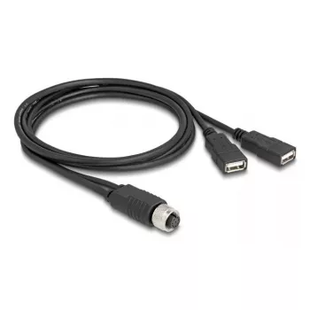 Cavo sensore/attuatore DeLOCK 1 m M12 2 x USB Type-A nero 60290