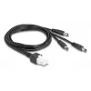 DeLOCK 90168 Cavo Mini-Fit 6 pin a 3x spina DC 5,5x2,5 mm, 1 m, nero