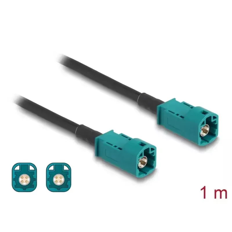 Cavo coassiale DELOCK 90678 HSD Z su HSD Z, 1 m, nero/blu