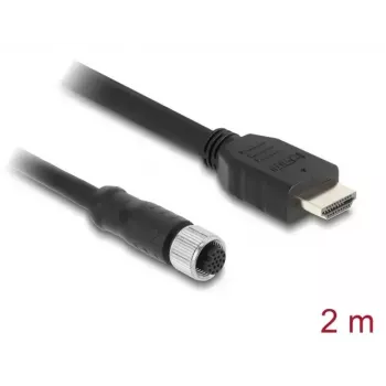 Cavo DELOCK M12 codifica A 17 poli (connettore femmina) a HDMI (connettore maschio) 2 m