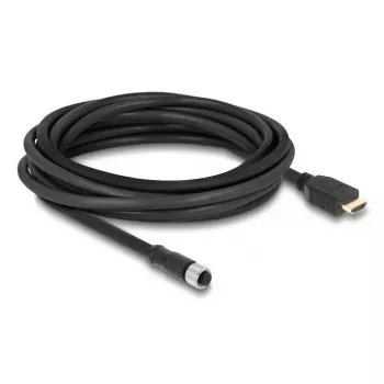 Cavo DELOCK M12 codifica A connettore femmina 17 poli a connettore maschio HDMI 5 m nero