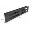 Pannello di instradamento per cable management 19 pollici 2U DELOCK metallo nero con 4 aperture
