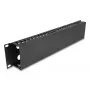 Pannello di instradamento per cable management 19 pollici 2U DELOCK metallo nero con 4 aperture