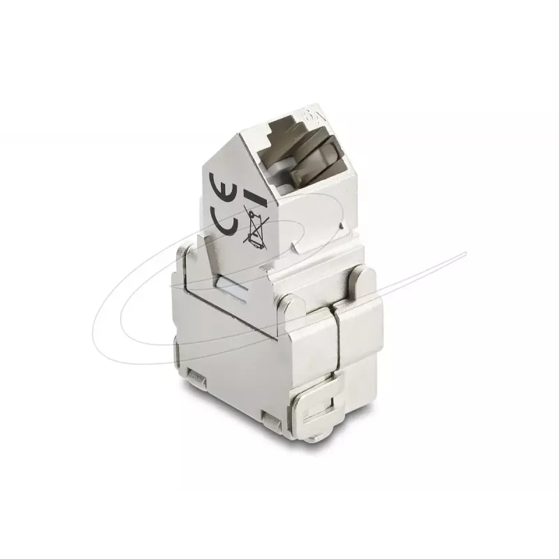 Delock 90938 Modulo Keystone da RJ45 a LSA Cat.6A, angolato a 45 gradi, schermato, passaggio cavo a 180 gradi, senza attrezzi