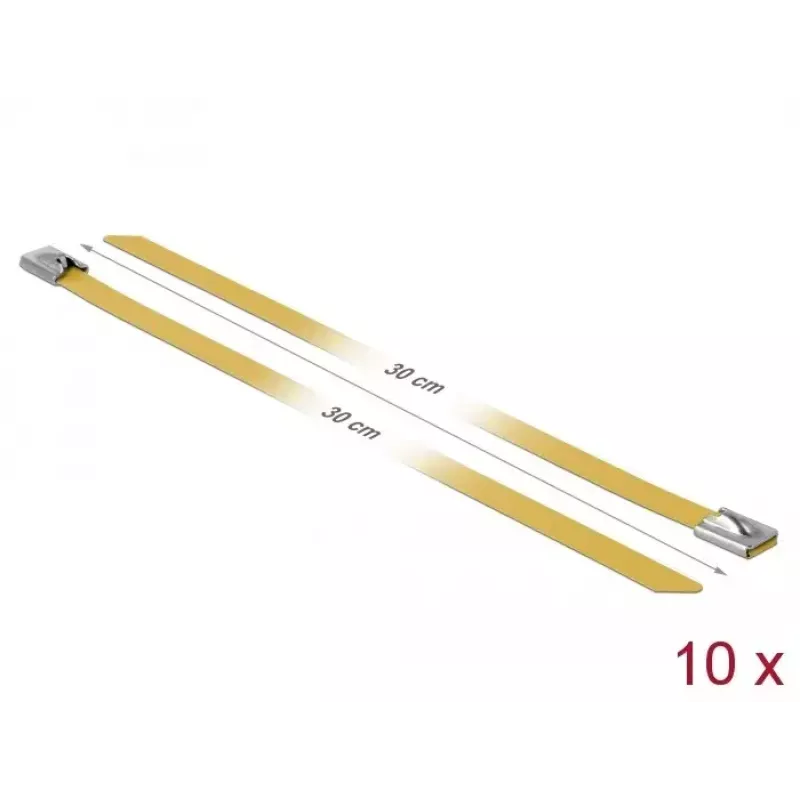 Fascetta fermacavi in acciaio DeLOCK 18790 300 mm giallo 10 pezzi