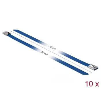 Fascetta fermacavi DeLOCK 18798 acciaio blu 300 mm 10 pezzi