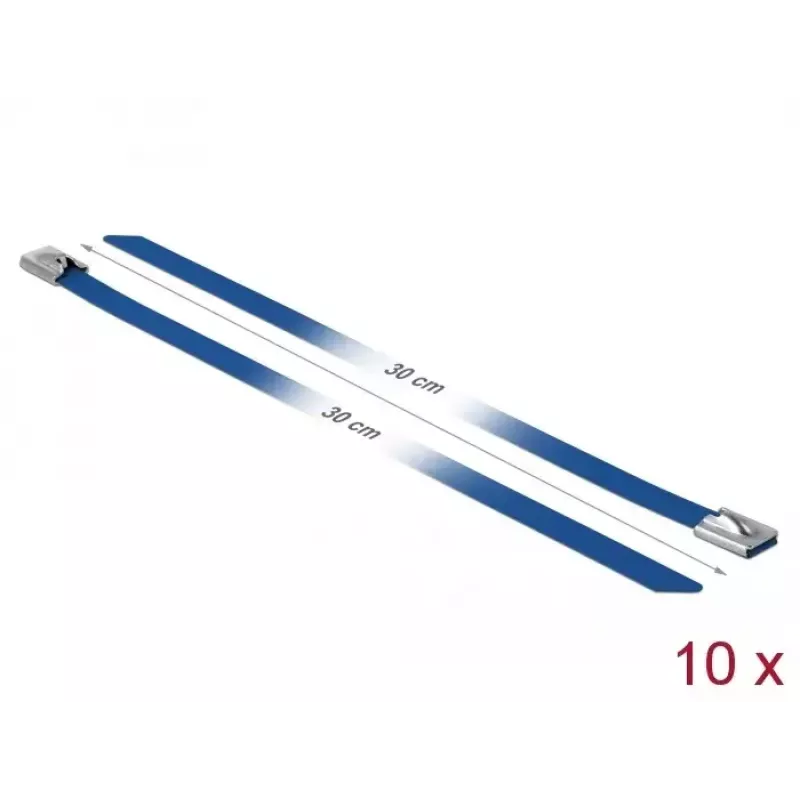 Fascetta fermacavi DeLOCK 18798 acciaio blu 300 mm 10 pezzi