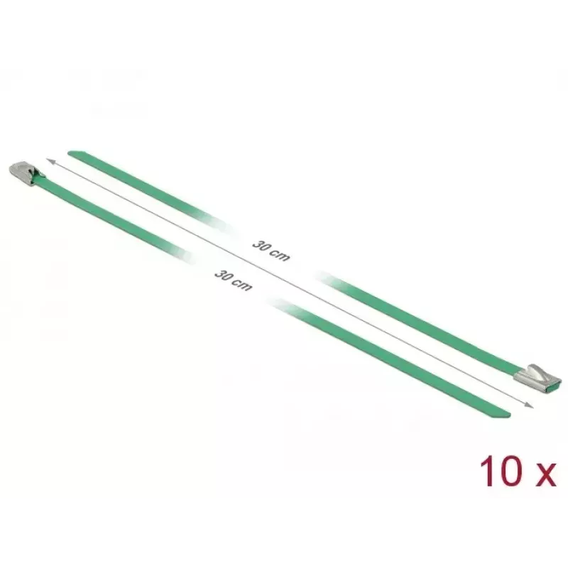 Fascetta fermacavi DeLOCK 18802 acciaio verde 300 mm 10 pezzi
