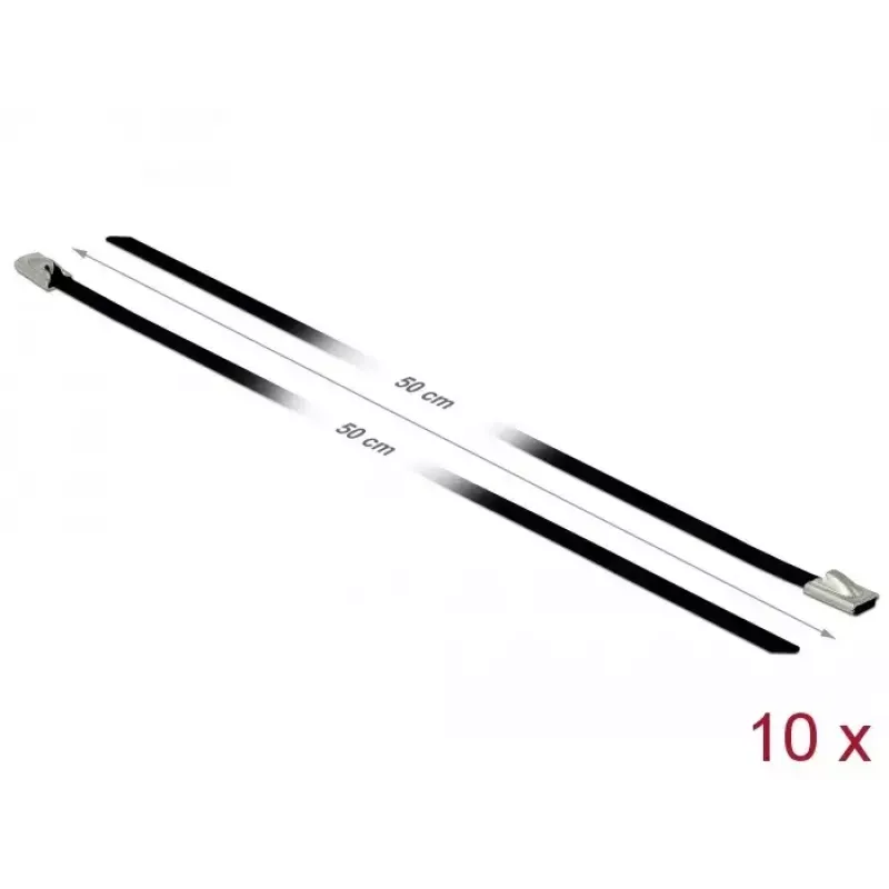Fascetta fermacavi DeLOCK 18812 acciaio nero 500 mm 10 pezzi