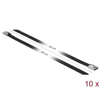 Fascetta fermacavi DeLOCK 18814 acciaio inox nero 300 mm 10 pz.