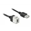 Modulo keystone DeLOCK 86391 USB C piatto nero bianco