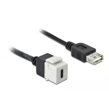 Modulo keystone DeLOCK 86391 USB C piatto nero bianco