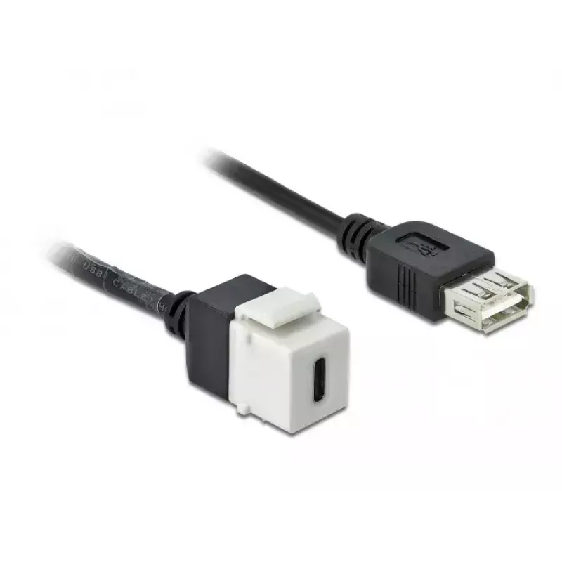 Modulo keystone DeLOCK 86391 USB C piatto nero bianco