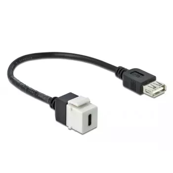 Modulo keystone DeLOCK 86391 USB C piatto nero bianco