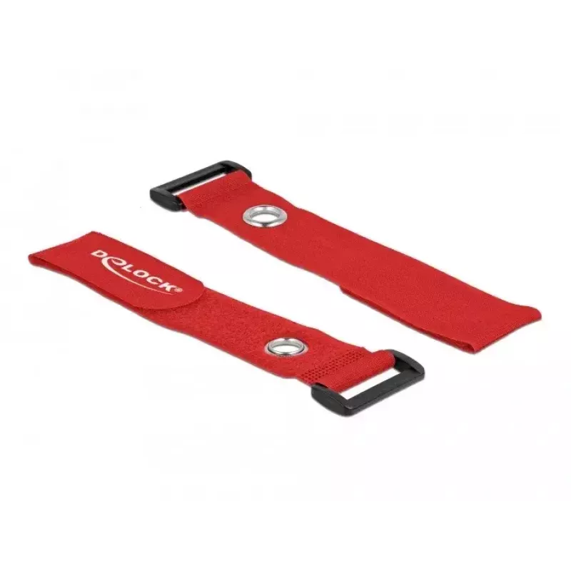Fascette per cavi in velcro DeLOCK 19550 rosso 3 pz.